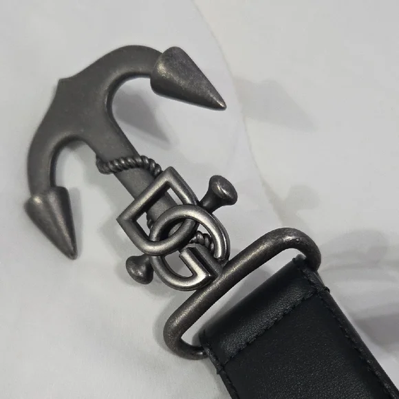 Dolce & Gabbana Black Anchor Buckle Belt - Picture 2 of 14